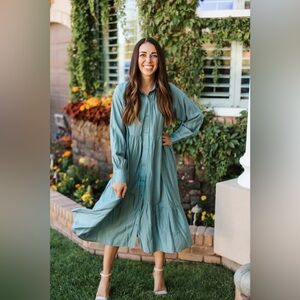 35 new net &merci dress small or large green teal boutique